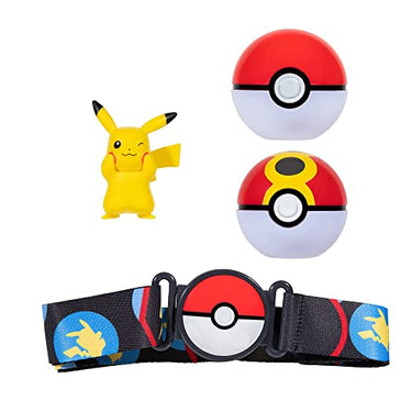 PoKéMoN PKW2720 Clip and Go Set Pikachu 1 x 5cm Figure, 1 Belt & 2 x Ball - Officially Licensed Pokemon Toy, Multi-Colour, M, Medium on Sale